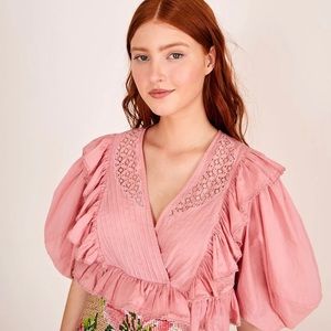 Farm Rio Blush Pink blouse